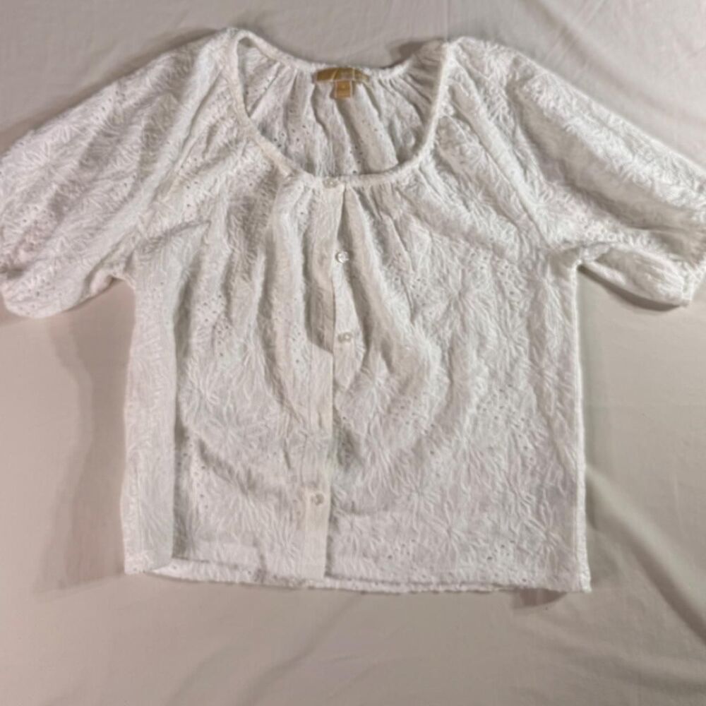 Michael-kors Women's White and Cream Blouse